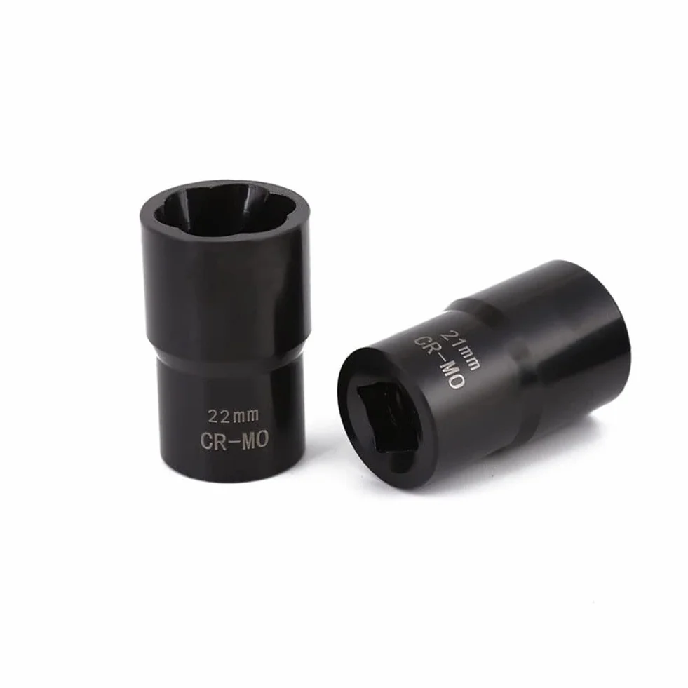 Set di estrattori per bulloni e dadi quadrati da 1/2" con asta, 17 mm, 19 mm, 21 mm, 22 mm, attacco a spirale per rimozione dei dadi della ruota
