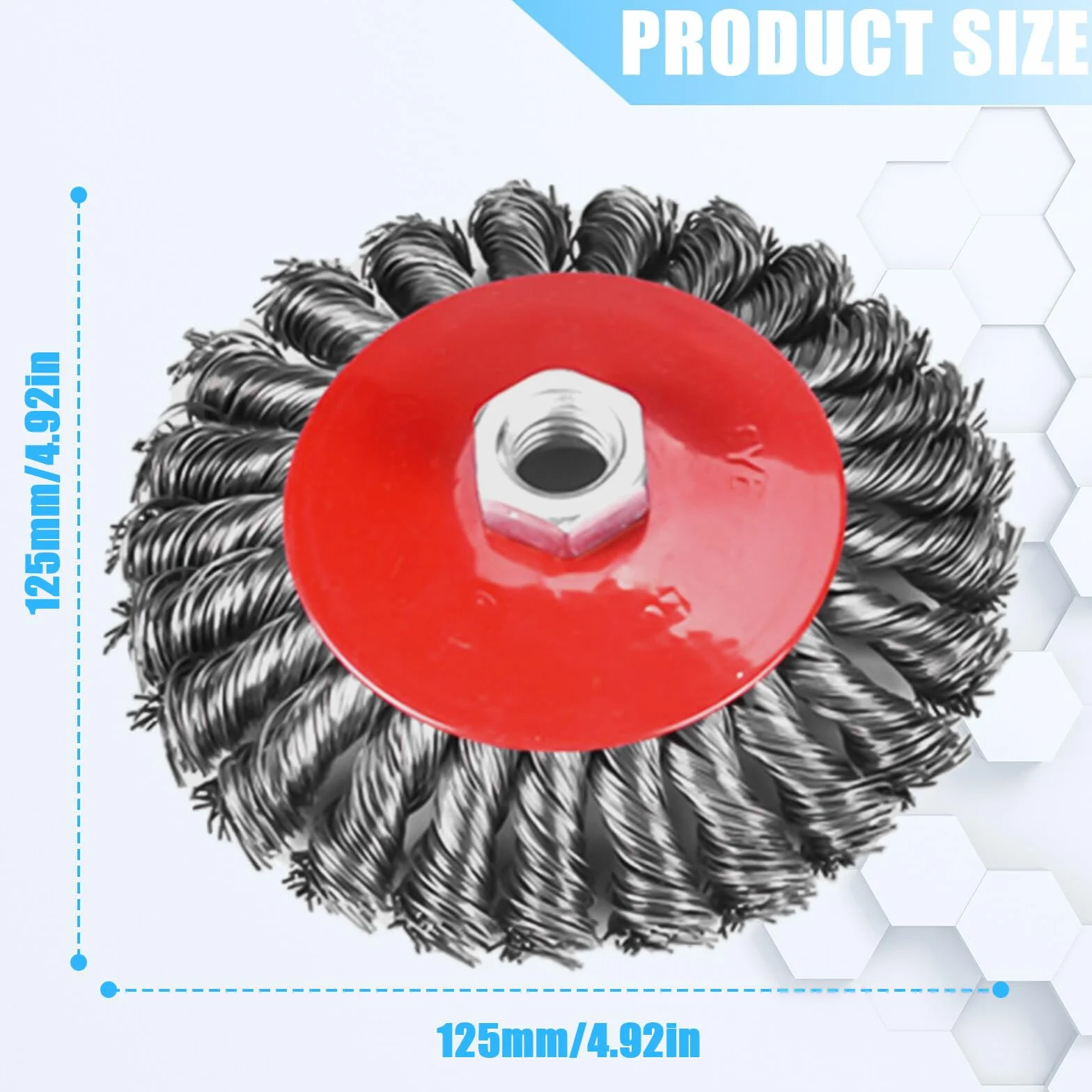 Spazzola metallica smerigliatrice angolare, set di 3 spazzole M14 da 125 mm per smerigliatrice angolare