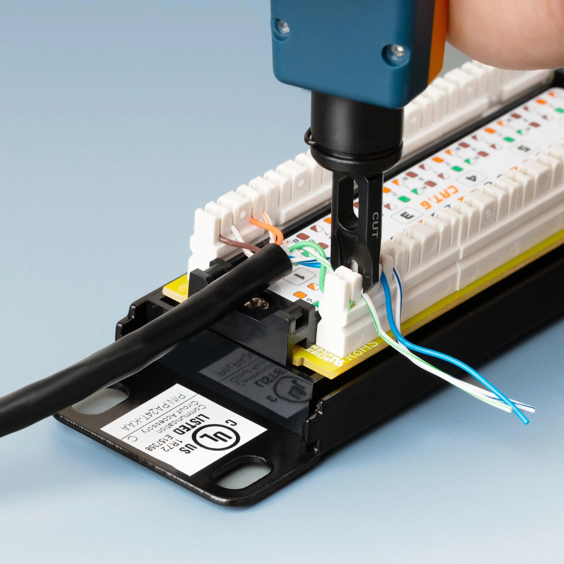 Cable Matters Strumento di perforazione con lama 110 e 66, strumento di perforazione Ethernet RJ45, strumento di perforazione Keystone per rete Cat 8, Cat 7, Cat 6A, Cat 6, Cat 5e, Cat 5