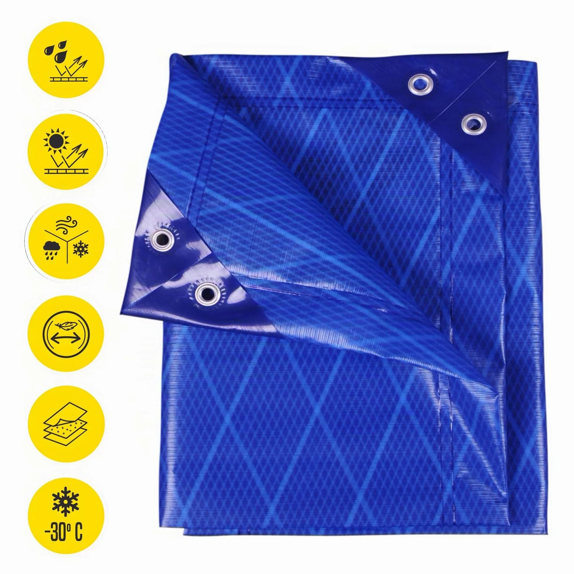 Bikain - Telo Impermeabile esterno - 2x3 metri - 70g/m2 Rinforzato - Occhielli Antistrappo - Telo 100% Impermeabile e 100% Protezione UV - Copritutto Multiuso - 3 Strati Laminato Incrociato