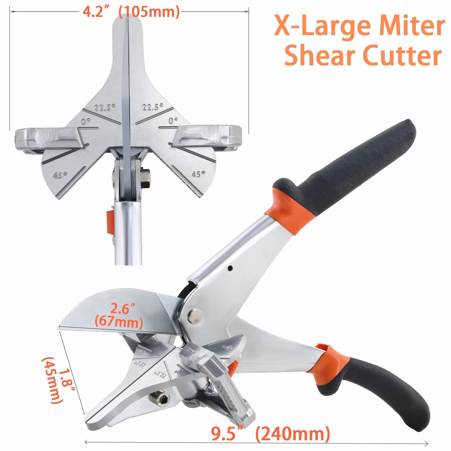 Sharp Taglierina multi-angolo da 0 a 135 gradi, forbici da taglio angolari regolabili per copertura cavo in PVC modanatura battiscopa, rifinitura a un quarto di giro, bordo piastrella, foglio di legno