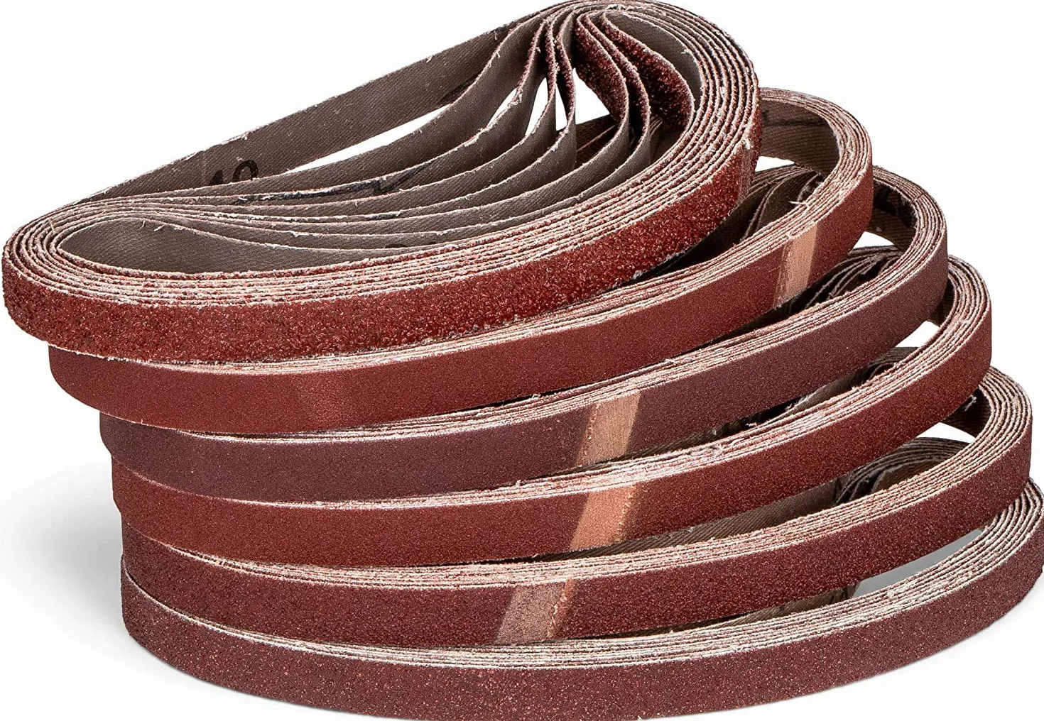 96 pezzi/nastri abrasivi in tessuto / 13 x 451 mm / 16 x grana 40-60 - 80-120 - 180-240 / compatibili con Powerfeile/carta vetrata/Mix di nastro abrasivo