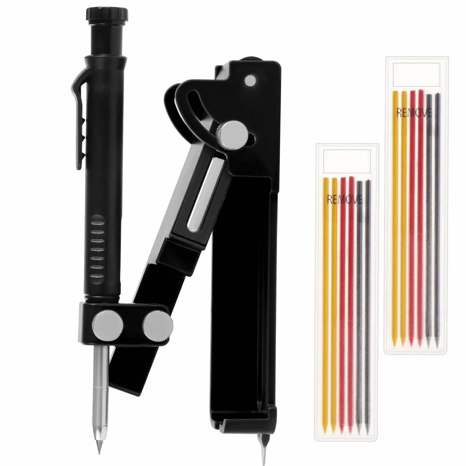 Strumento di marcatura per edilizia nera, strumento di scrittura multifunzione, strumento di scrittura per edilizia, calibro per scribe con foro profondo matita scriber strumento di misurazione