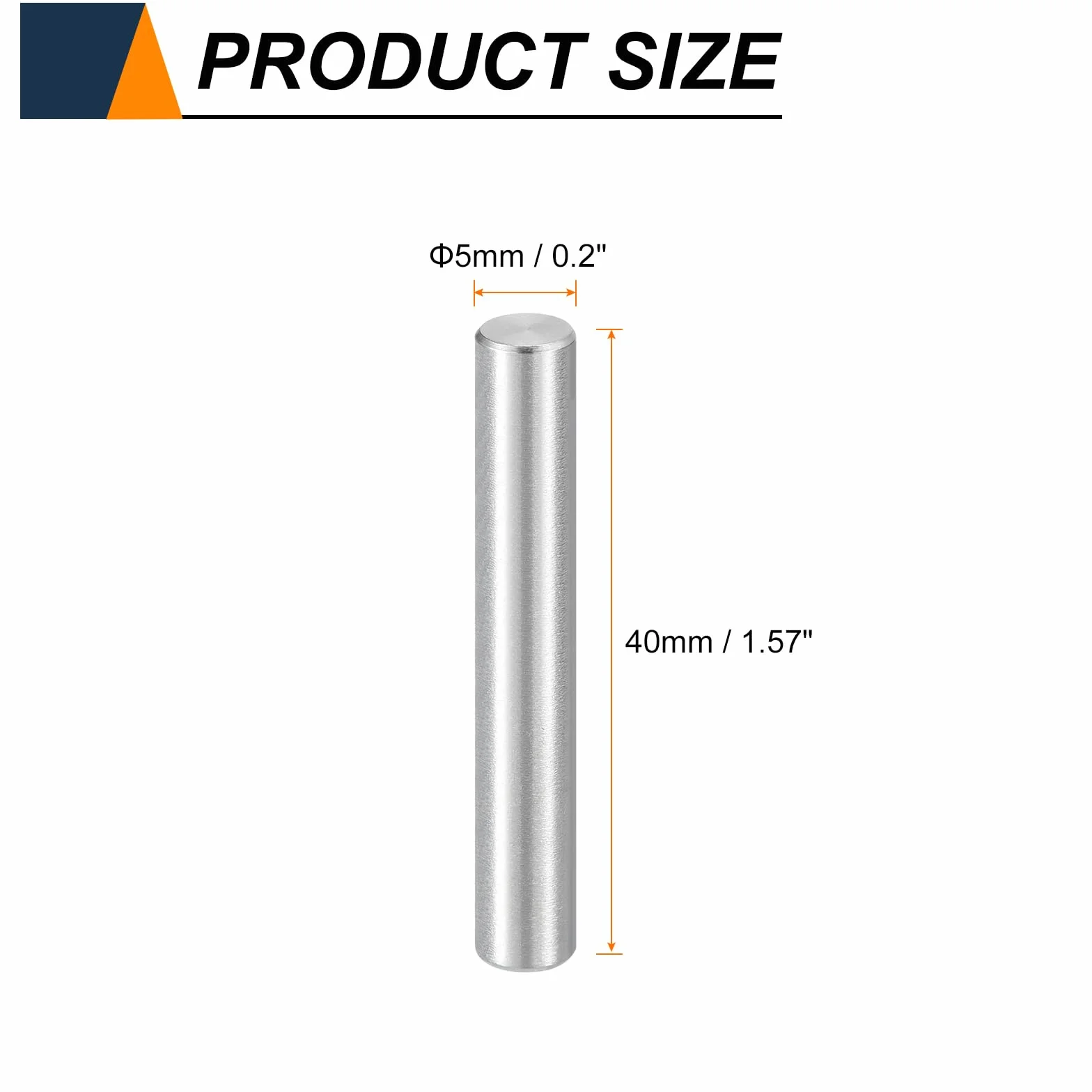 sourcing map 50 perni cilindrici M5 (5 mm) x 40 mm, in acciaio inossidabile 304, supporto per mensole, elementi di fissaggio per dispositivi in metallo, mobili in legno, installazione fai da te