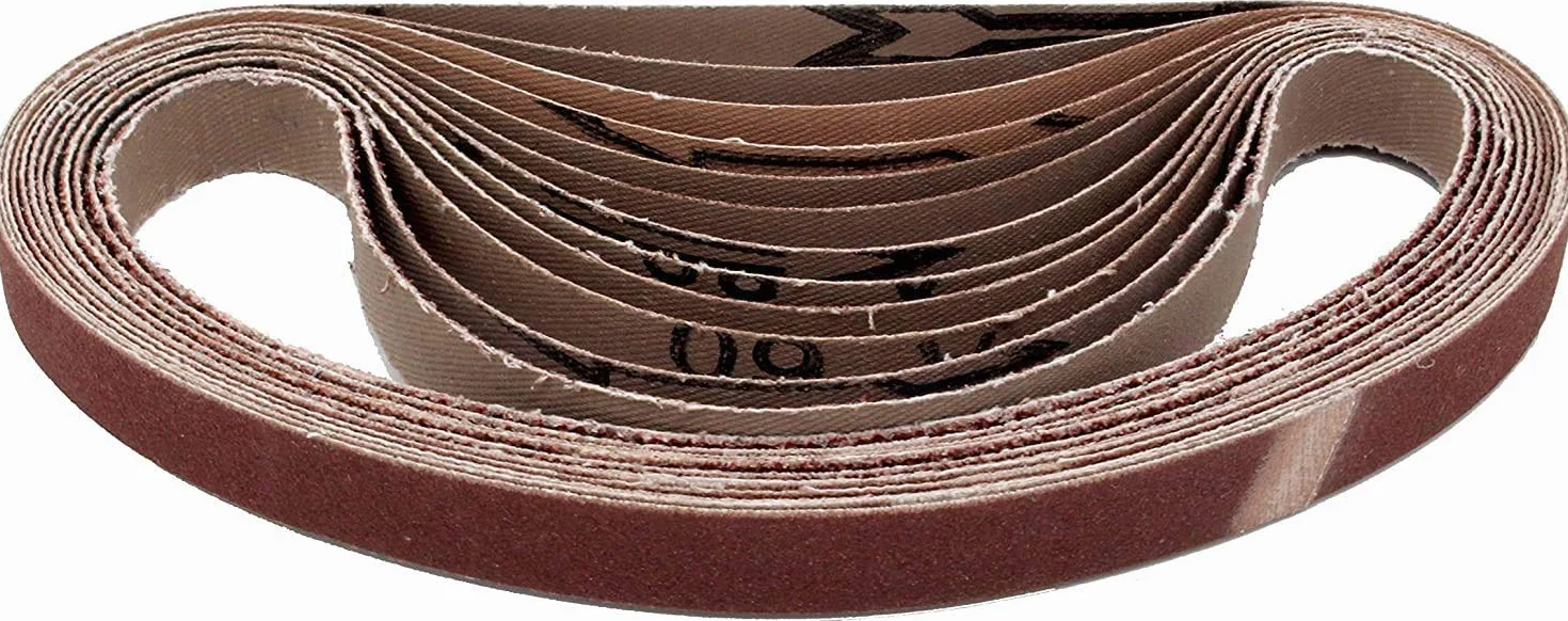 96 pezzi/nastri abrasivi in tessuto / 13 x 451 mm / 16 x grana 40-60 - 80-120 - 180-240 / compatibili con Powerfeile/carta vetrata/Mix di nastro abrasivo