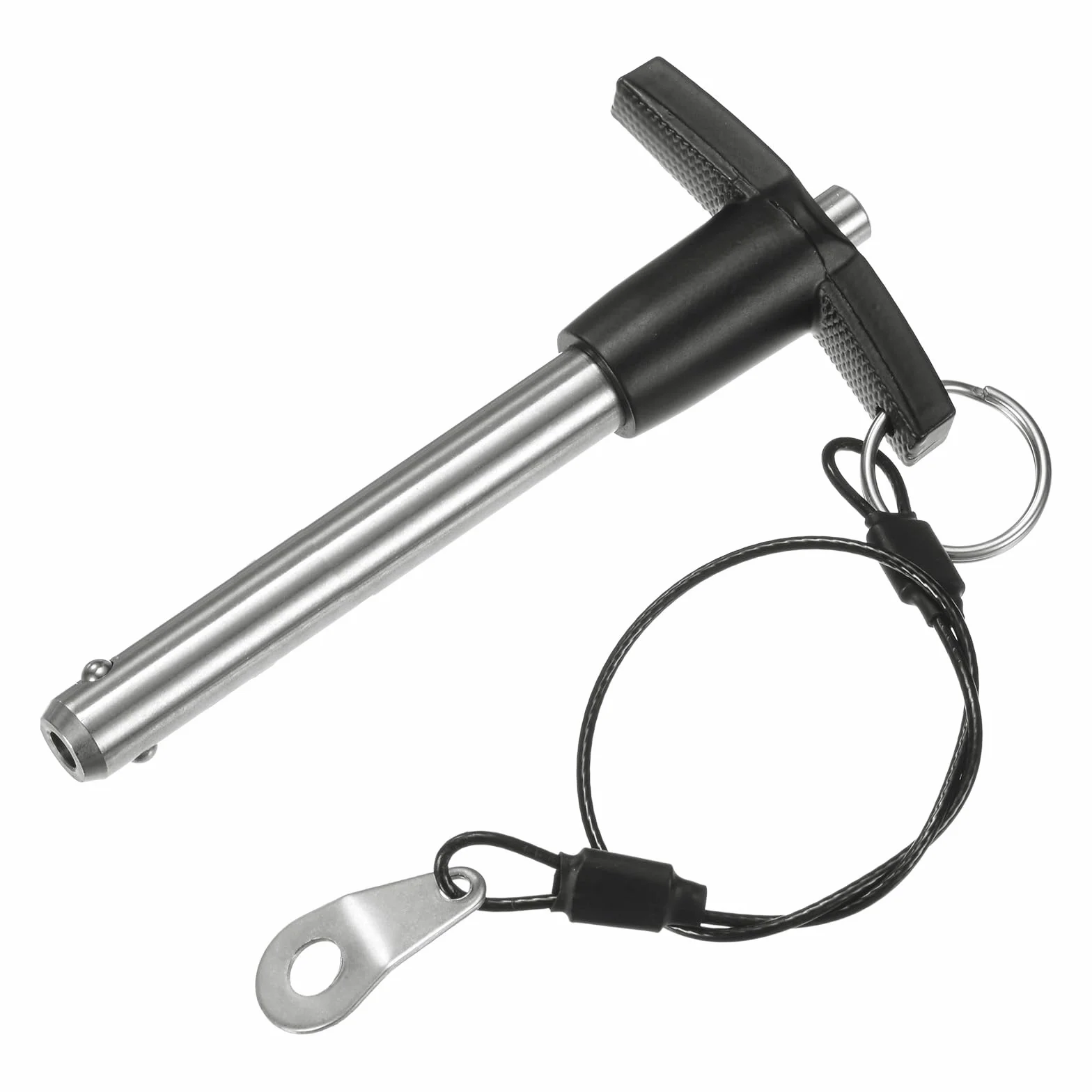 M METERXITY Perno Bloccaggio Maniglia T, 25/64" [10mm] Dia., Lunghezza Utilizzo 2-3/8 [60mm] Perni Bloccaggio Rilascio Rapido Pulsante Cavo Lanyard per Aviazione [Acciaio Inossidabile 304]