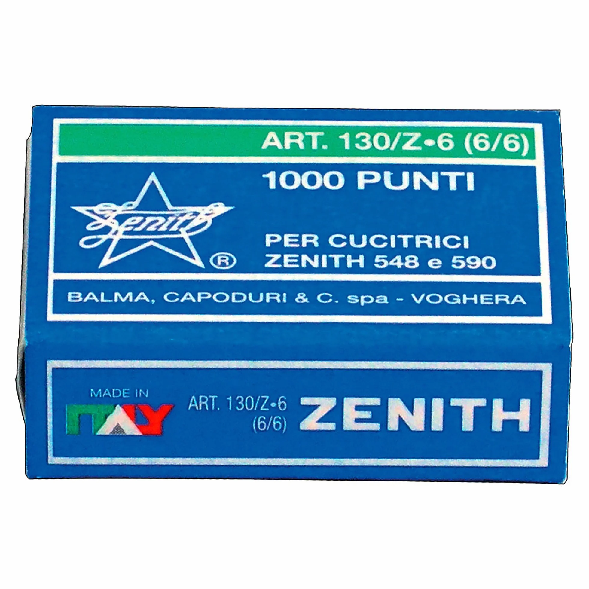 Zenith 130/Z-6 (6/6), Punti metallici, Acciaio zincato, Confezione di 10 scatole con 1000 punti (10000 punti totale), per Zenith 548 & 590