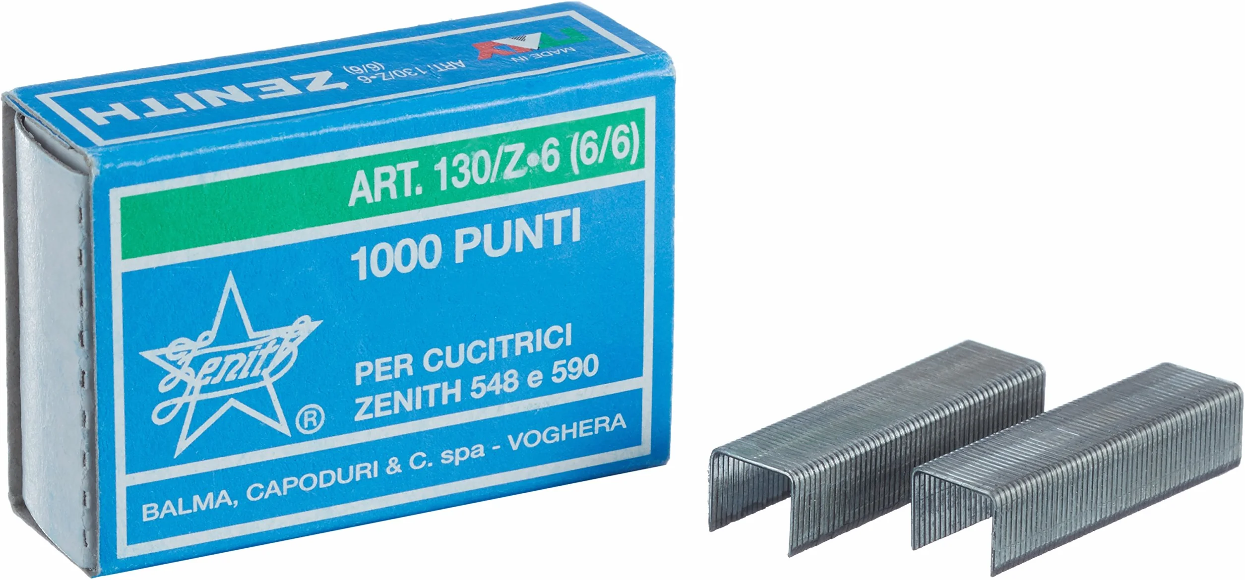 Zenith 130/Z-6 (6/6), Punti metallici, Acciaio zincato, Confezione di 10 scatole con 1000 punti (10000 punti totale), per Zenith 548 & 590