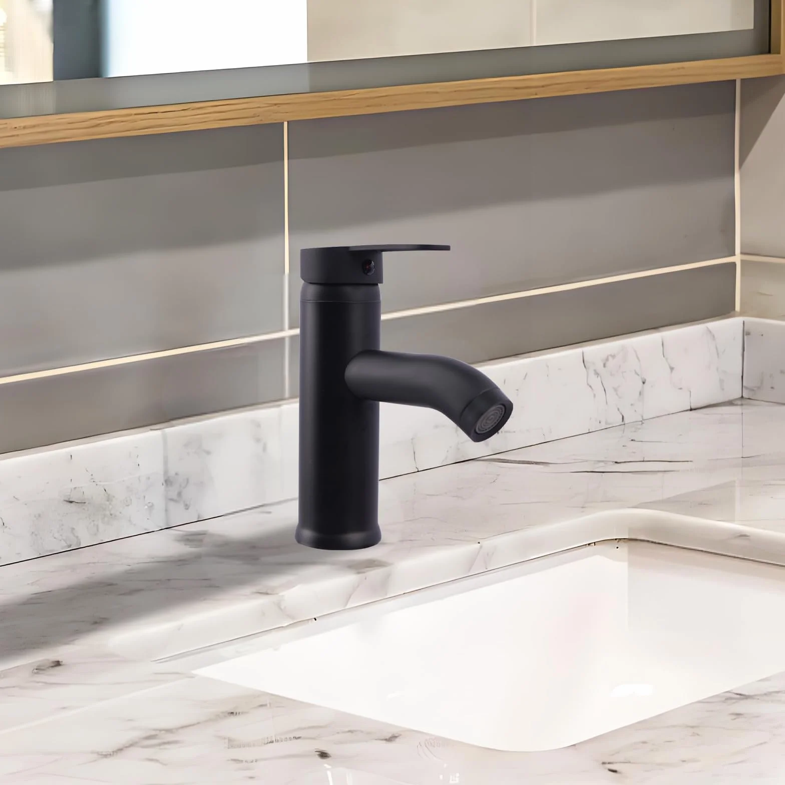 Rubinetto Bagno Lavabo Acciaio Inossidabile 304, Miscelatore Cucina con Tubo Flessibile, Rubinetto Vasca da Bagno, Miscelatore Bagn per Lavandino, WC per Gli Ospiti (Nero)