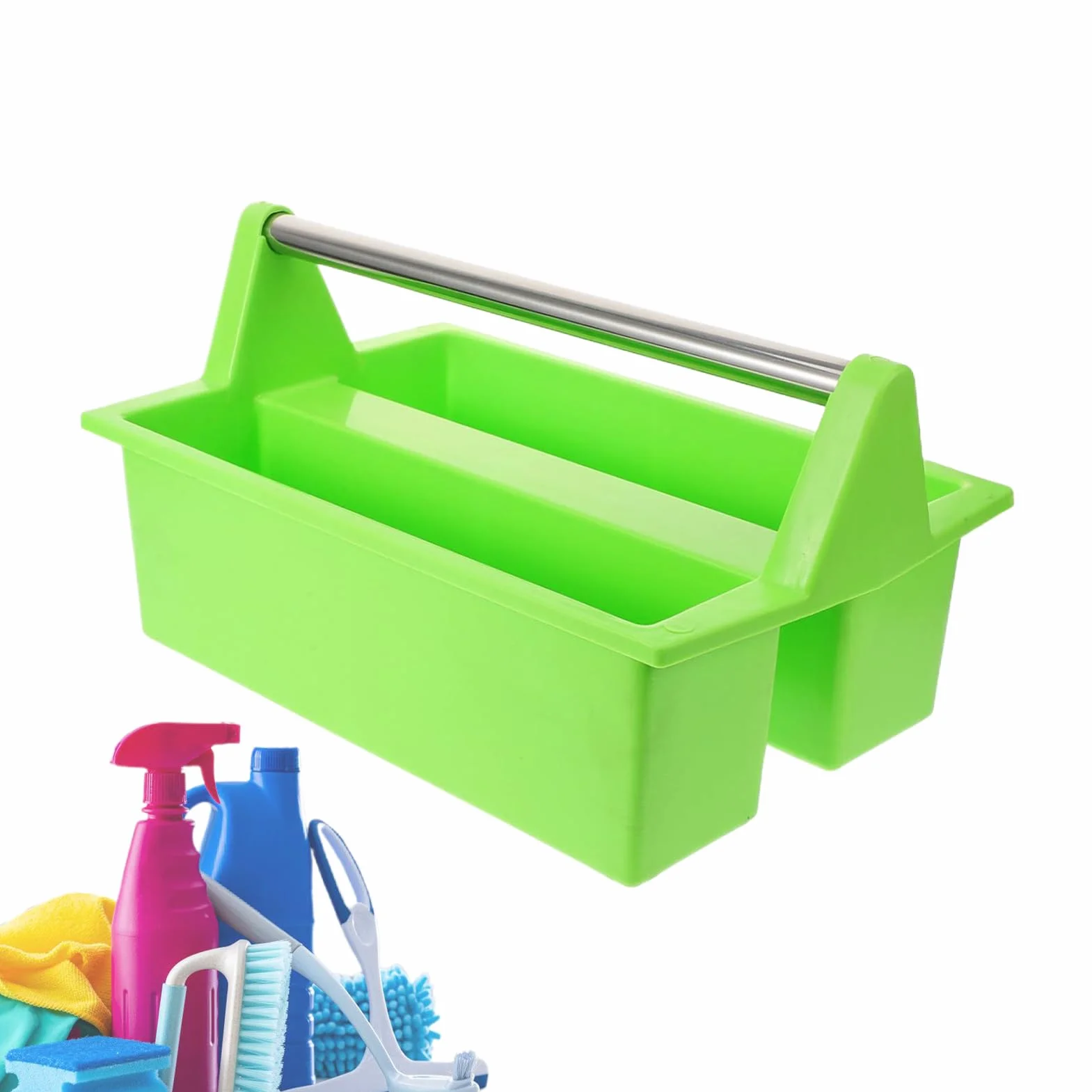 Secchio per la pulizia – Grande cestino per la pulizia con manico, organizer leggero per attrezzi, giardino, casa, bagno, doccia e attività all'aperto, cassetta degli attrezzi portatile multiuso