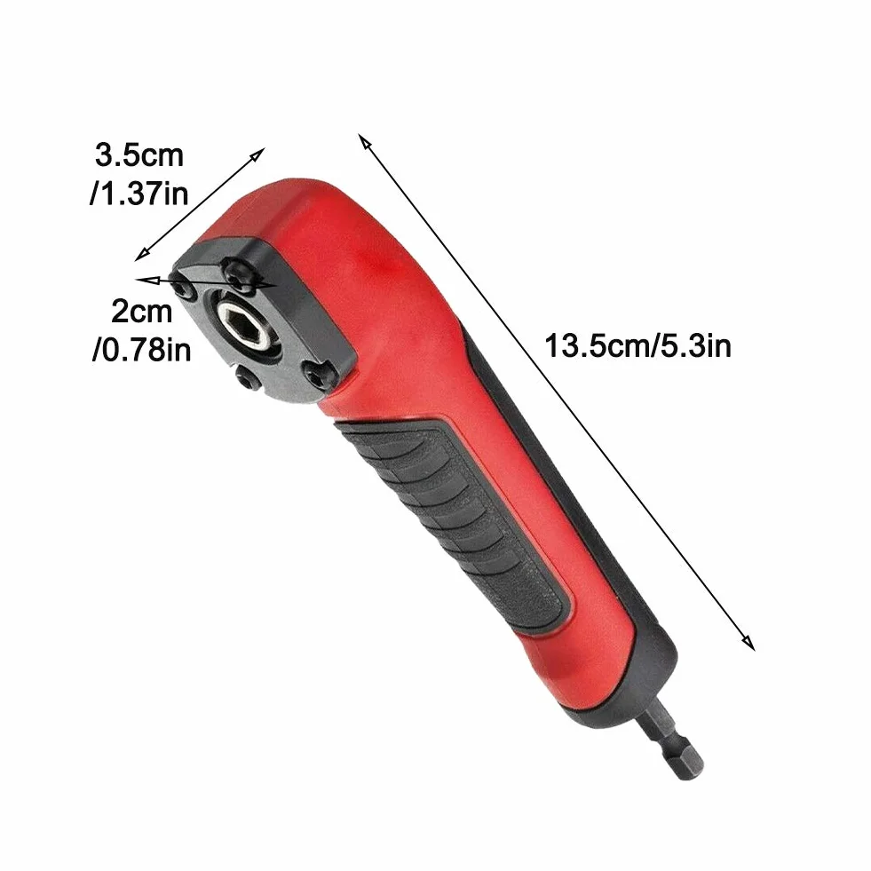 Faderr - Punta ad Angolo Retto da 1/4", Attacco 90 Gradi per Mandrino e Cacciavite, Prolunga (Rosso)