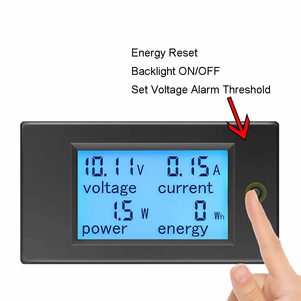 KETOTEK Amperometro Voltmetro Wattmetro da Pannello DC 6.5-100V con 100A Shunt, Digitale Contatore Misuratore di Tensione Corrente Elettrica Potenza Energia LCD per Auto Moto Sistema Solare