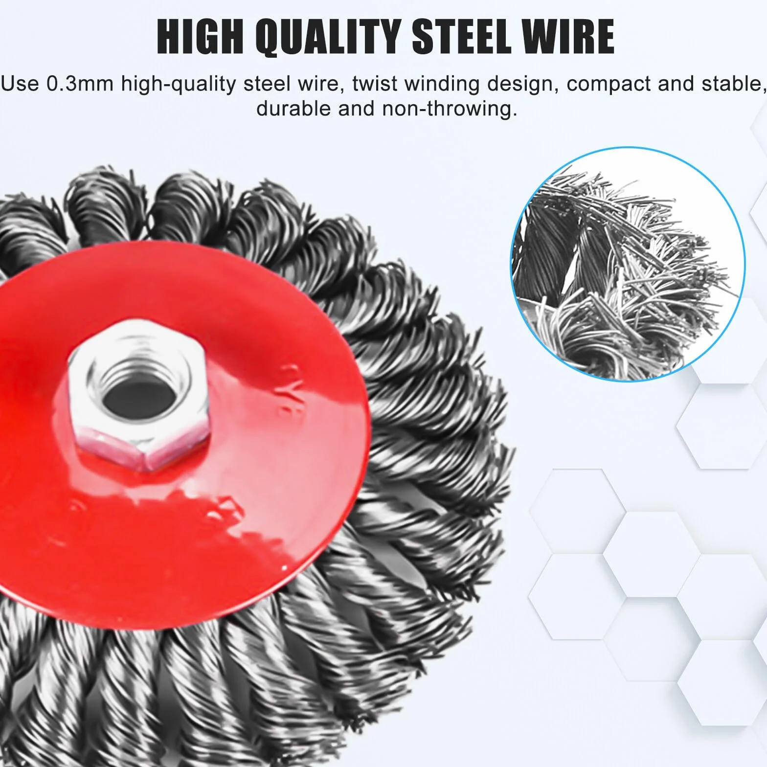 Spazzola metallica smerigliatrice angolare, set di 3 spazzole M14 da 125 mm per smerigliatrice angolare