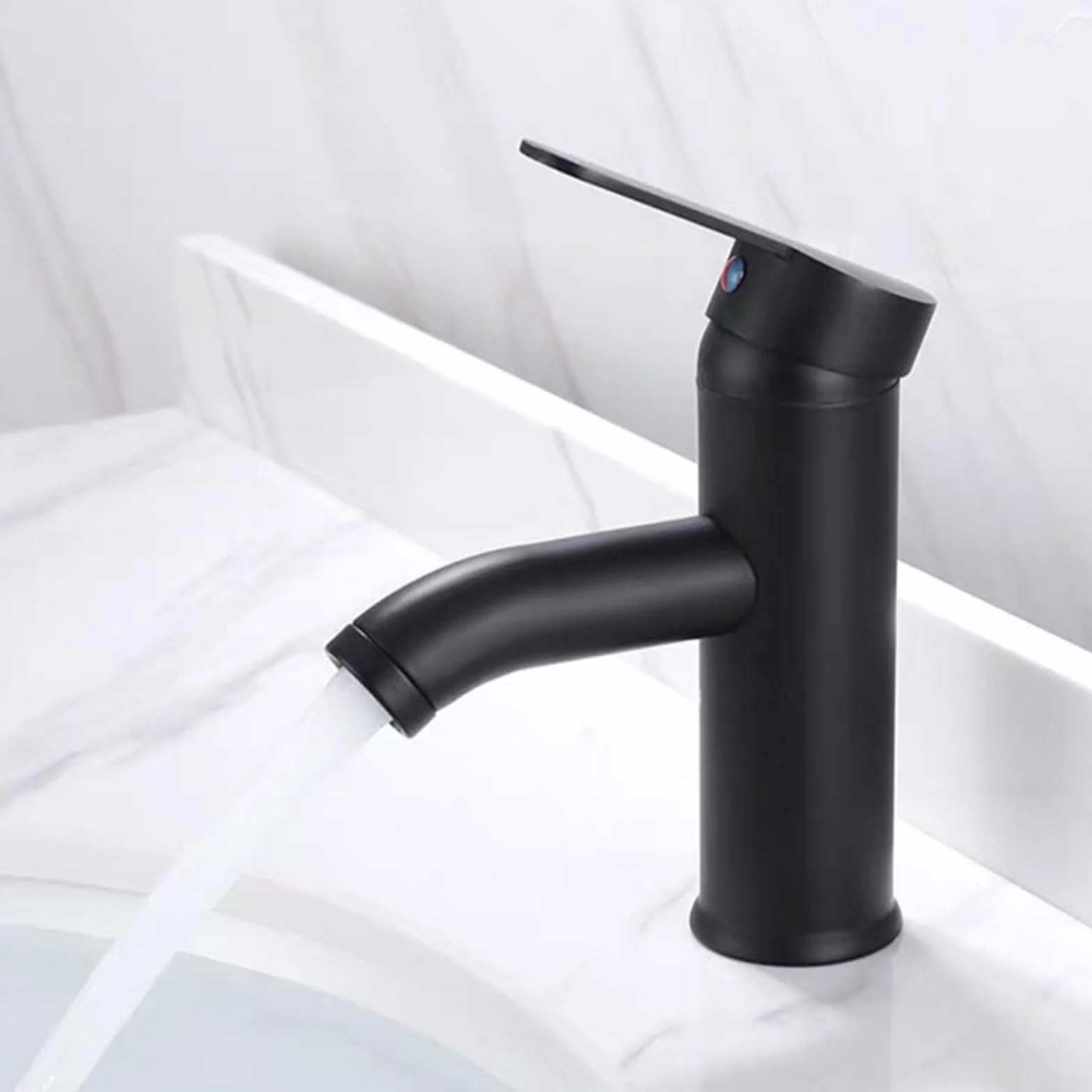 Rubinetto Bagno Lavabo Acciaio Inossidabile 304, Miscelatore Cucina con Tubo Flessibile, Rubinetto Vasca da Bagno, Miscelatore Bagn per Lavandino, WC per Gli Ospiti (Nero)