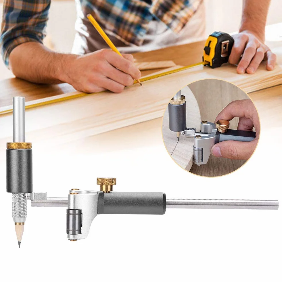 OKJHFD Strumento Per Tracciare Il Legno, Strumento Per Tracciare L'Arco Lineare DualPurpose Fai da Te Lavorazione del Legno Marcatura Multifunzionale