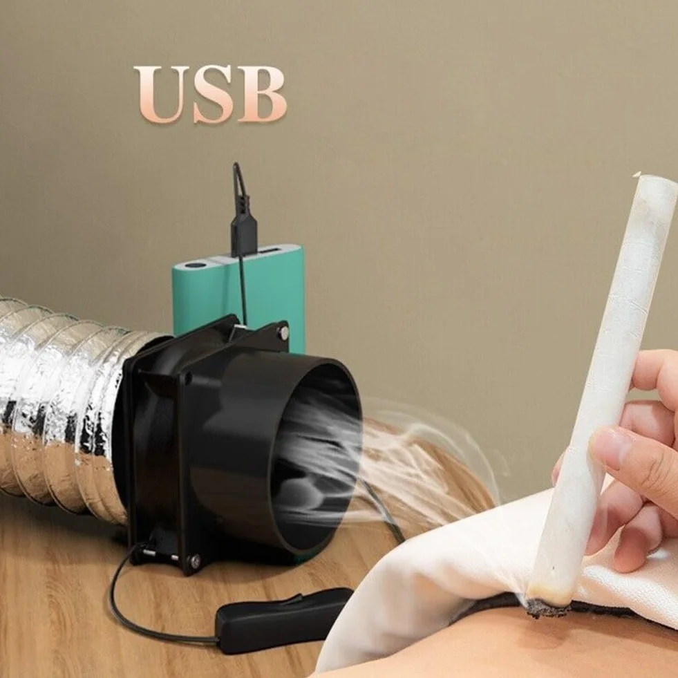 Solder Fume Extractor Fan Solder Smoke Absorber Remover for Solder Wood Burner & Air Circulation, USB Solder Smoke Absorber ESD Fume Extractor Fan (Fan plus 1m tubo)