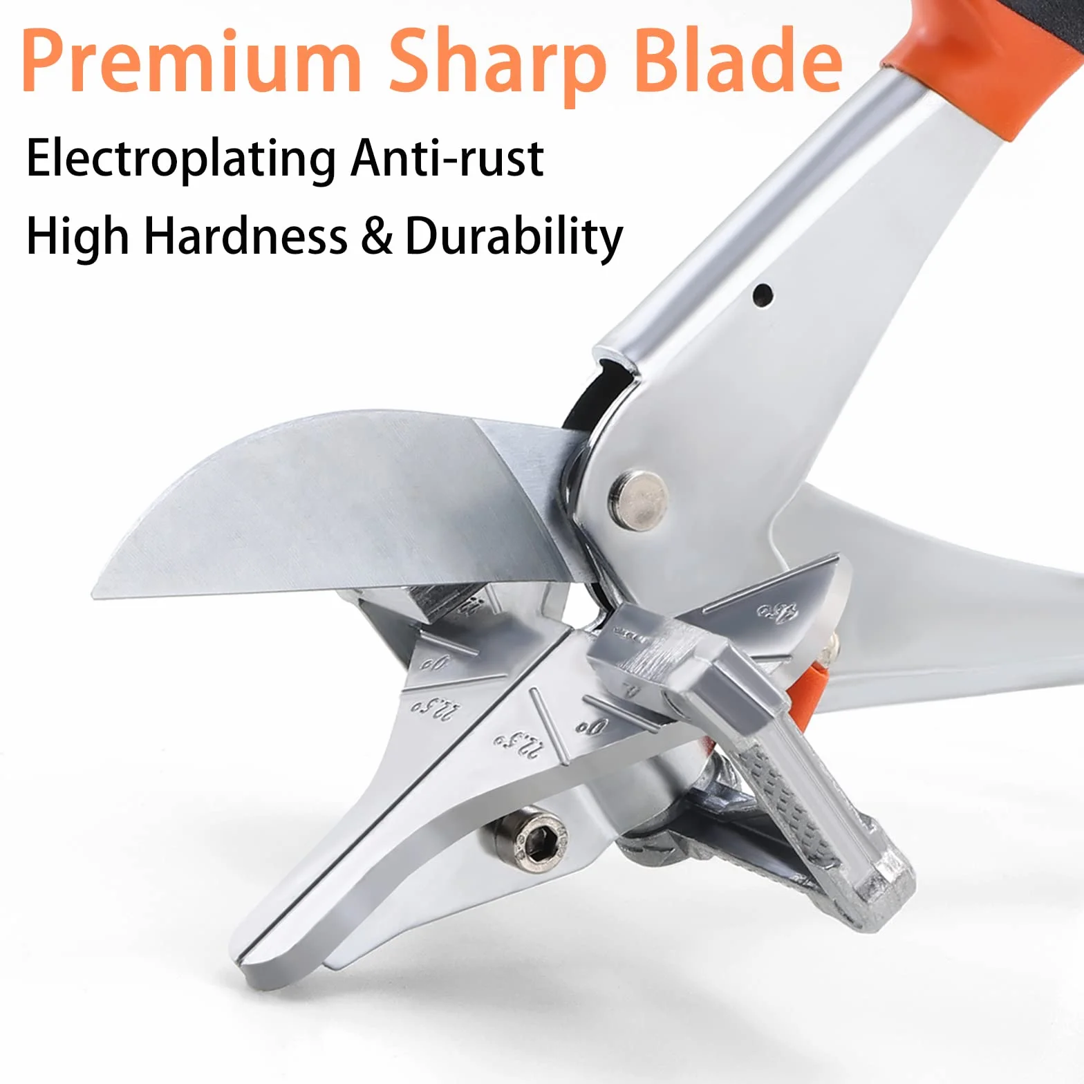 Sharp Taglierina multi-angolo da 0 a 135 gradi, forbici da taglio angolari regolabili per copertura cavo in PVC modanatura battiscopa, rifinitura a un quarto di giro, bordo piastrella, foglio di legno