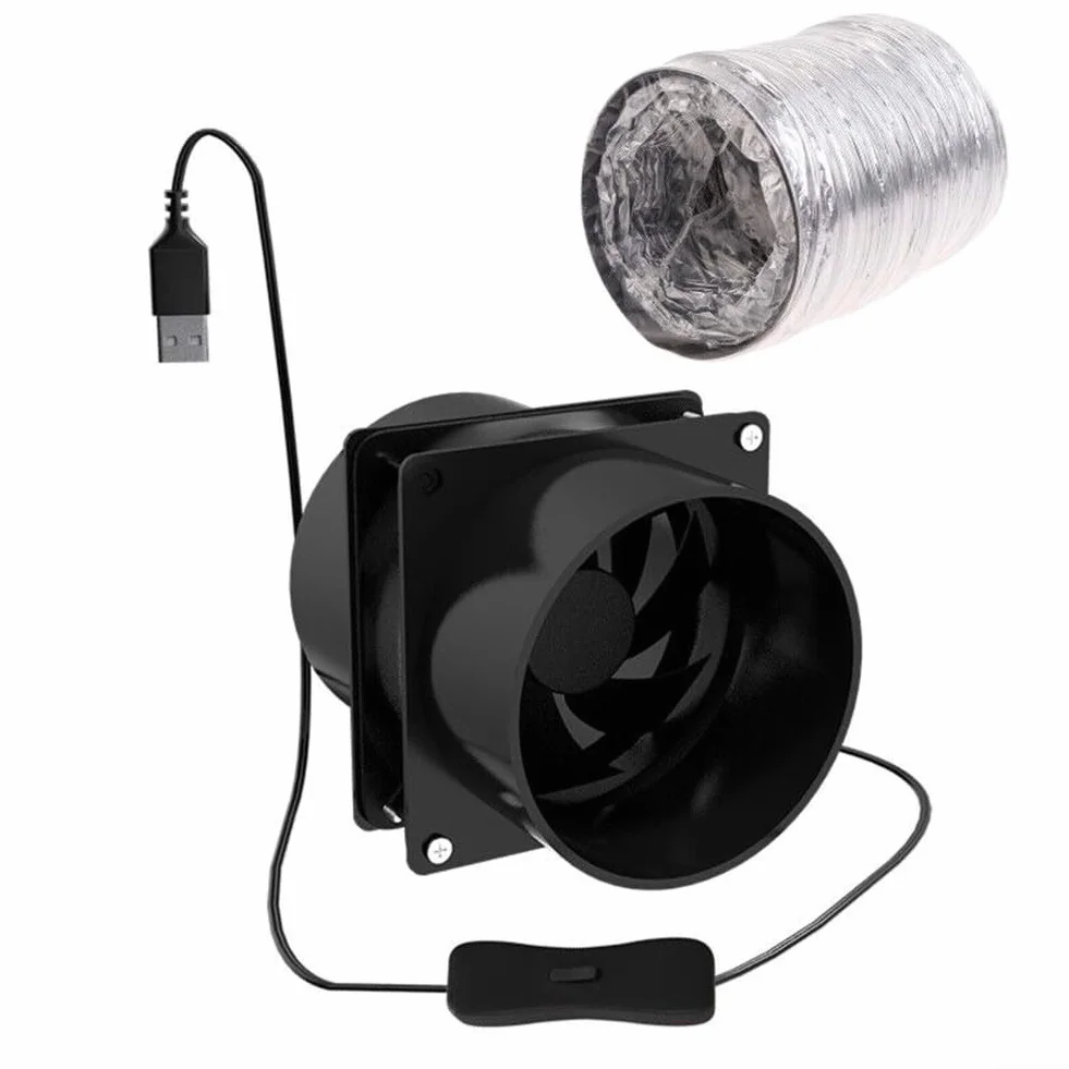Solder Fume Extractor Fan Solder Smoke Absorber Remover for Solder Wood Burner & Air Circulation, USB Solder Smoke Absorber ESD Fume Extractor Fan (Fan plus 1m tubo)