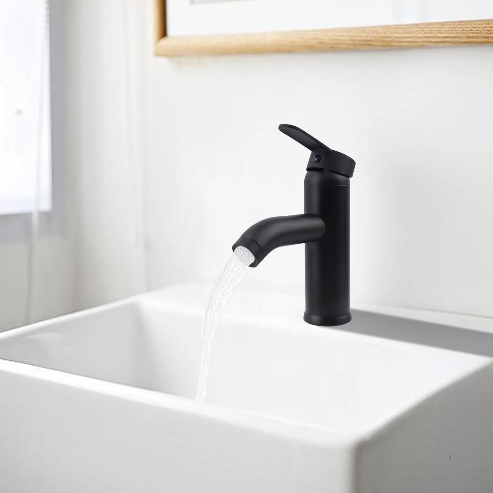 Rubinetto Bagno Lavabo Acciaio Inossidabile 304, Miscelatore Cucina con Tubo Flessibile, Rubinetto Vasca da Bagno, Miscelatore Bagn per Lavandino, WC per Gli Ospiti (Nero)