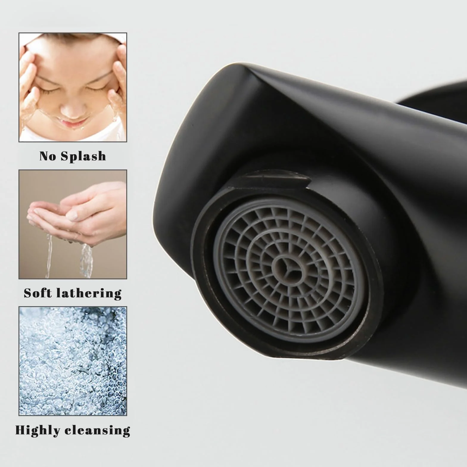Rubinetto Lavabo Bagno Rubinetto per Lavabo Nero Rubinetti Lavabo Set di Rubinetti Lavabo Opaco Rubinetti Miscelatore Alto Lavabo Bagno A Cascata Per Cucina Acciaio Inossidabile