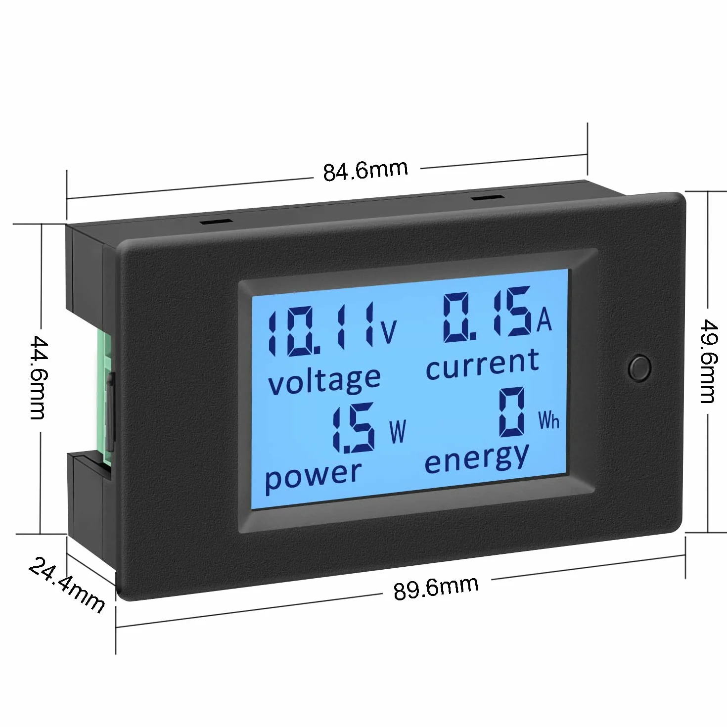 KETOTEK Amperometro Voltmetro Wattmetro da Pannello DC 6.5-100V con 100A Shunt, Digitale Contatore Misuratore di Tensione Corrente Elettrica Potenza Energia LCD per Auto Moto Sistema Solare