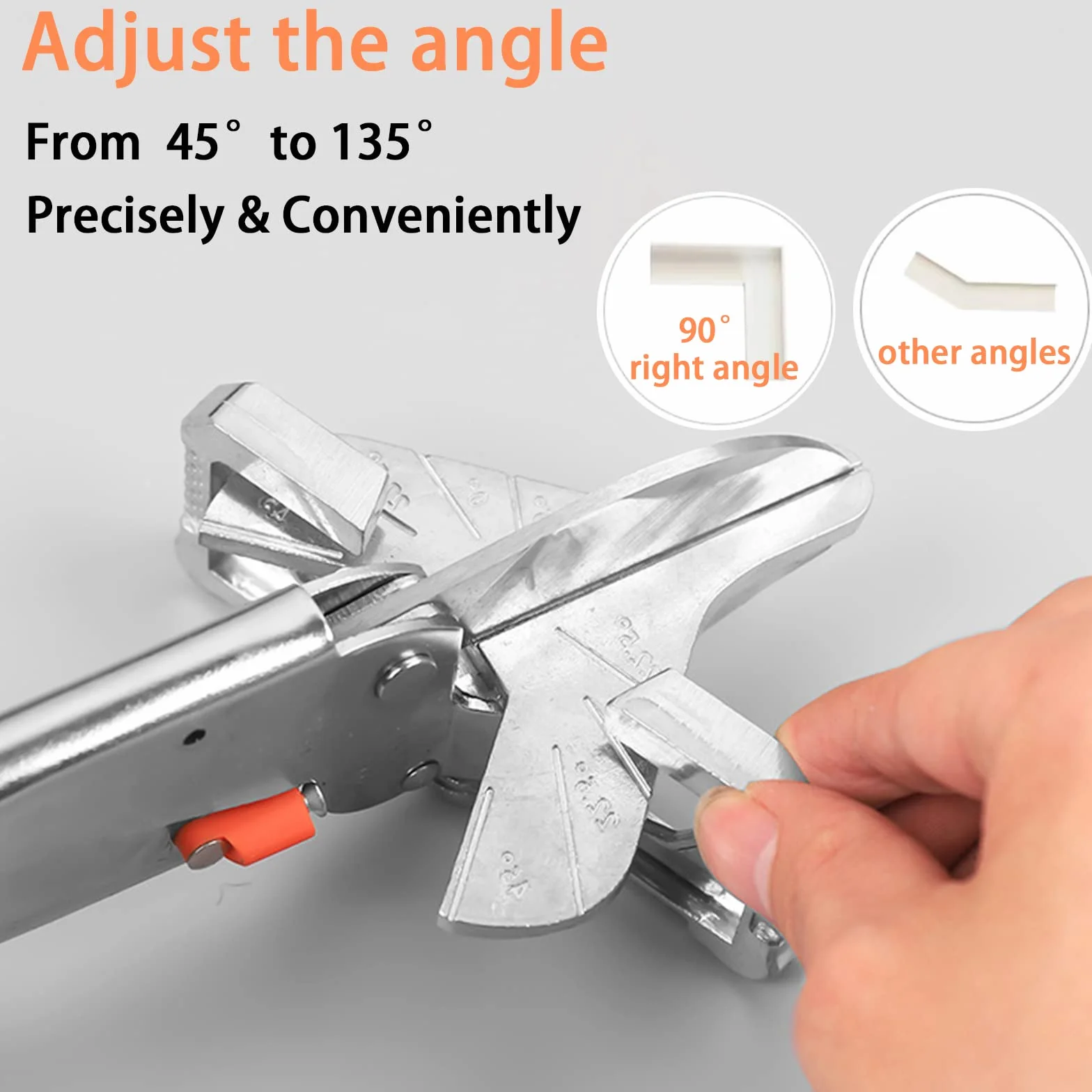 Sharp Taglierina multi-angolo da 0 a 135 gradi, forbici da taglio angolari regolabili per copertura cavo in PVC modanatura battiscopa, rifinitura a un quarto di giro, bordo piastrella, foglio di legno