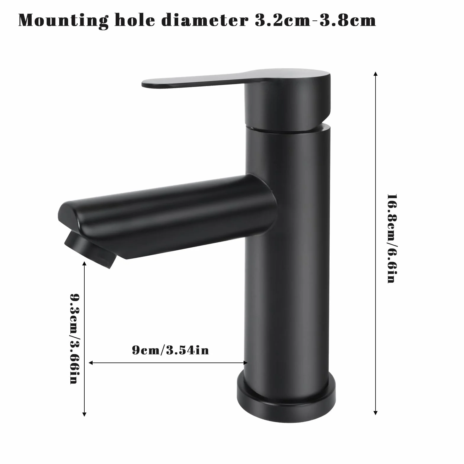 Rubinetto Lavabo Bagno Rubinetto per Lavabo Nero Rubinetti Lavabo Set di Rubinetti Lavabo Opaco Rubinetti Miscelatore Alto Lavabo Bagno A Cascata Per Cucina Acciaio Inossidabile