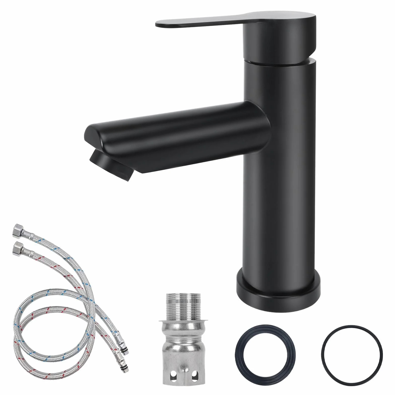Rubinetto Lavabo Bagno Rubinetto per Lavabo Nero Rubinetti Lavabo Set di Rubinetti Lavabo Opaco Rubinetti Miscelatore Alto Lavabo Bagno A Cascata Per Cucina Acciaio Inossidabile