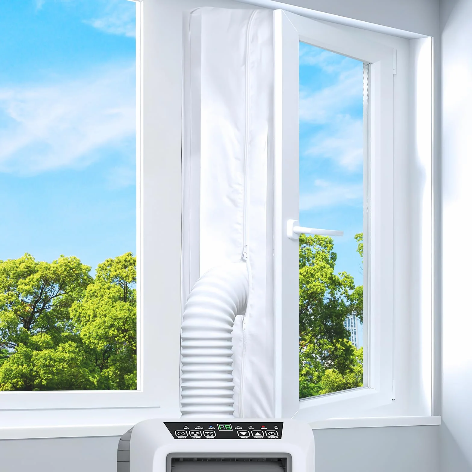 Climatizzatore per finestre, guarnizione per finestre per climatizzatori mobili, asciugatrici, asciugatrici, 400 cm, Hot Air Stop, adatto per finestre
